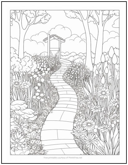 Garden Path Coloring Page