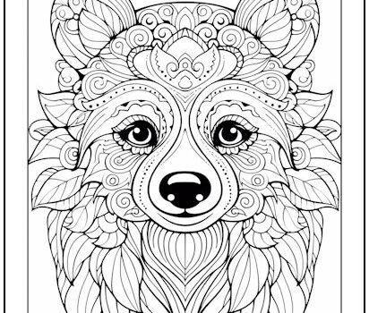 Leafy Bear Coloring Page