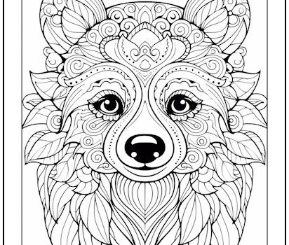 Leafy Bear Coloring Page Leafy Bear Coloring Page