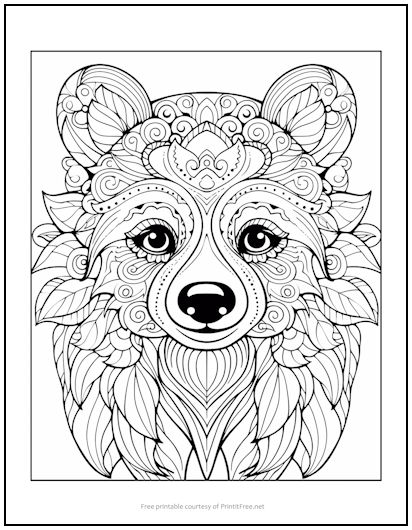 Leafy Bear Coloring Page