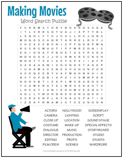 Making Movies Word Search Puzzle