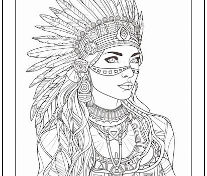 Native Woman Coloring Page