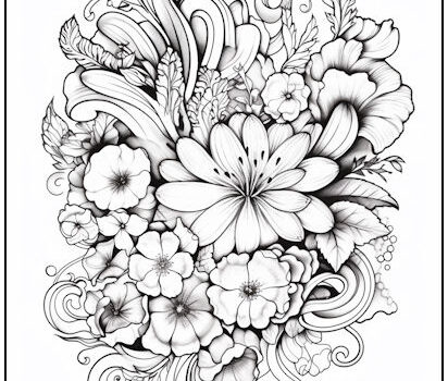 Shaded Florals Coloring Page