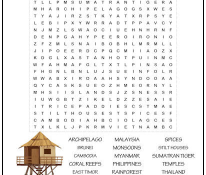 Southeast Asia Word Search Puzzle