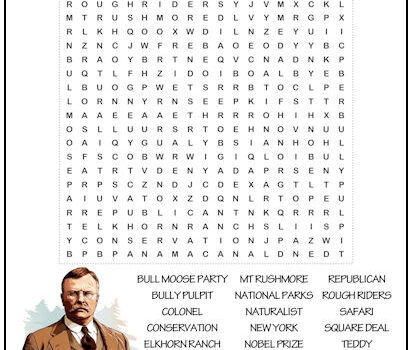 Theodore Roosevelt Word Search Puzzle