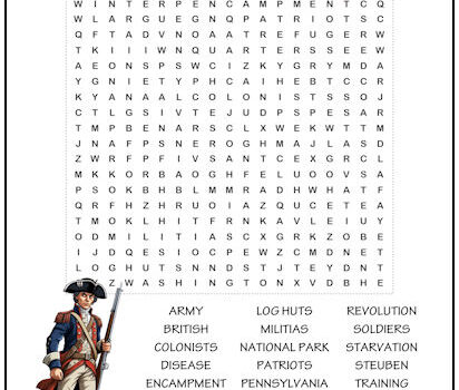 Valley Forge Word Search Puzzle
