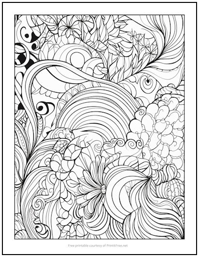 Zendoodle Flowers Coloring Page