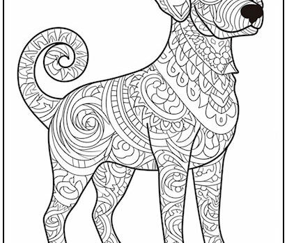 Zentangle Dog Coloring Page