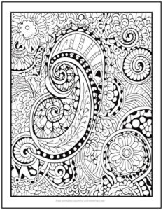 Zentangle Spirals Coloring Page | Print it Free