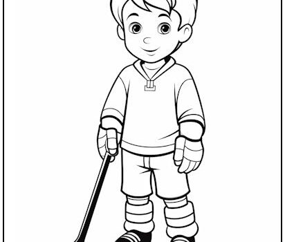 Young Hockey Player Coloring Page