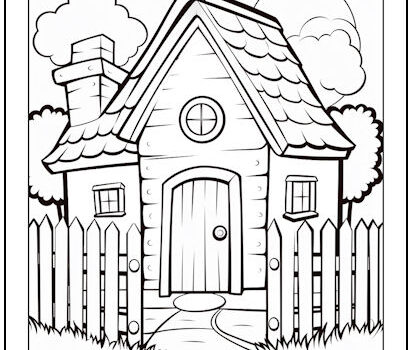 Grandma’s Cottage Coloring Page