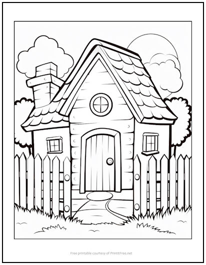 Grandma's Cottage Coloring Page