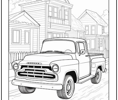 Vintage Pickup Truck Coloring Page
