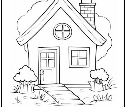Quaint Little House Coloring Page