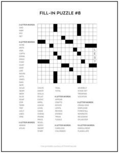 Fill-In Puzzle #8 | Print it Free