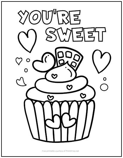 You're Sweet Valentine Coloring Page
