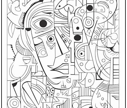 Picasso Collage Coloring Page