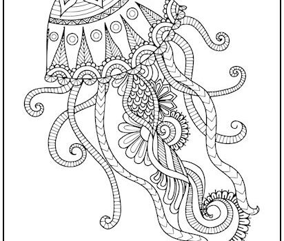 Zentangle Jellyfish Coloring Page
