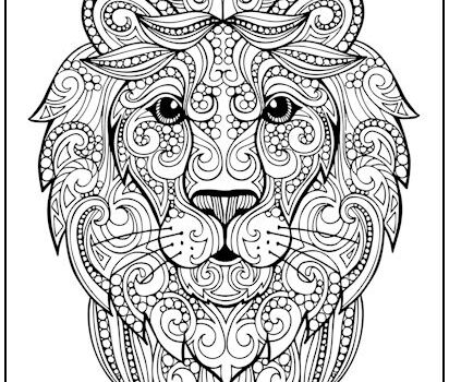 Zentangle Lion Coloring Page