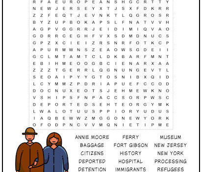 Ellis Island Word Search Puzzle