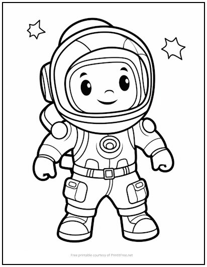 Astronaut Boy Coloring Page