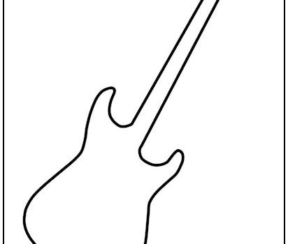 Electric Guitar Cutout Shape Large