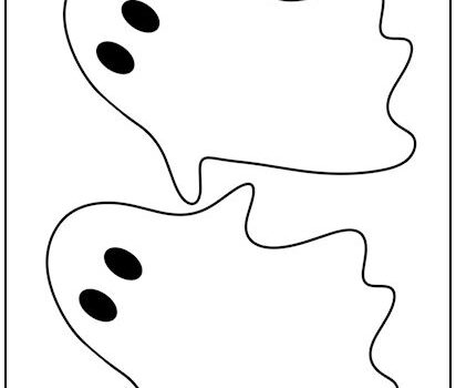 Flying Ghost With Eyes Cutout Shapes Medium