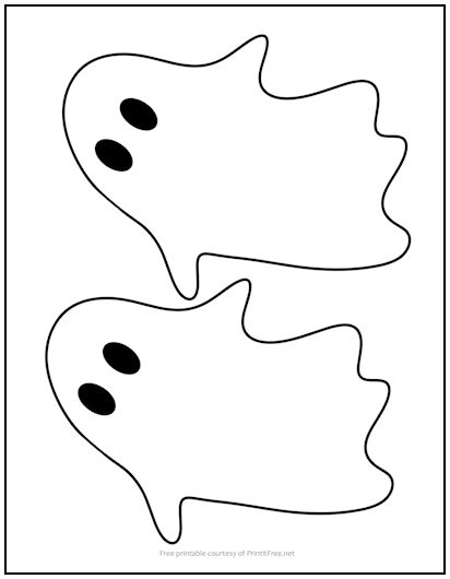 Flying Ghost With Eyes Cutout Shapes Medium