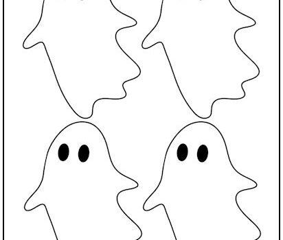 Flying Ghost With Eyes Cutout Shapes Small