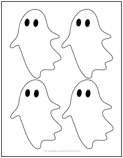 Flying Ghost With Eyes Cutout Shapes Small