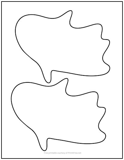 Flying Ghost No Eyes Cutout Shapes Medium