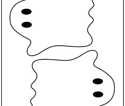 Scary Ghost With Eyes Cutout Shapes Medium