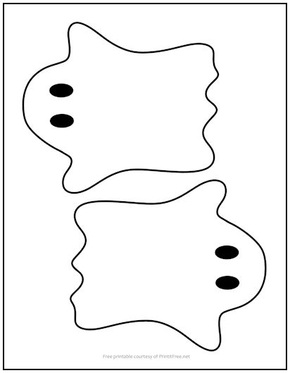 Scary Ghost With Eyes Cutout Shapes Medium