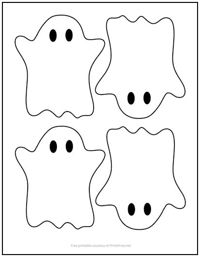 Scary Ghost With Eyes Cutout Shapes Small