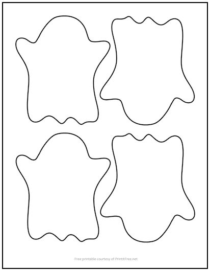 Scary Ghost No Eyes Cutout Shapes Small