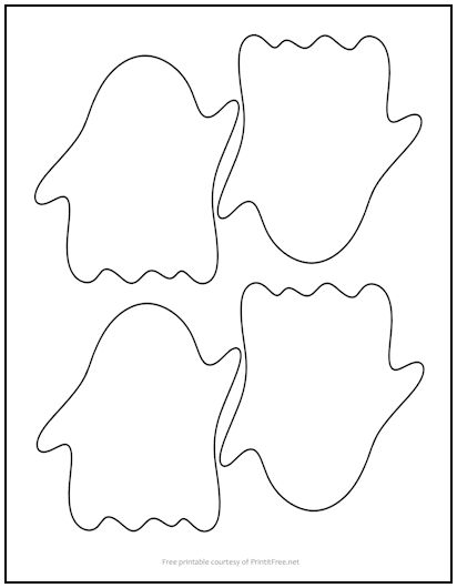 Waving Ghost No Eyes Cutout Shape Small