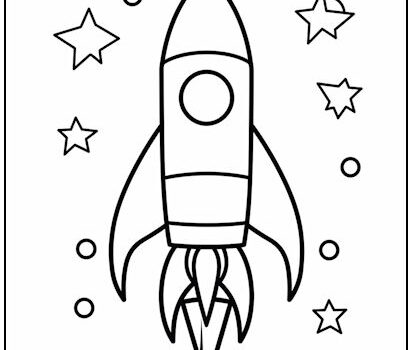 Soaring Rocket Coloring Page