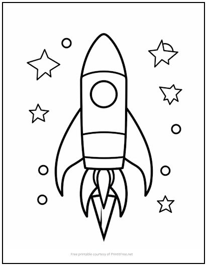 Soaring Rocket Coloring Page