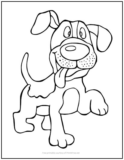 Silly Dog Coloring Page