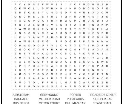 Vintage Travel Word Search Puzzle Vintage Travel Word Search Puzzle