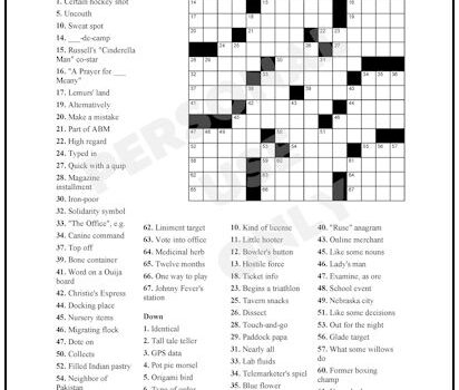 Crossword Puzzle #66 Crossword Puzzle #66