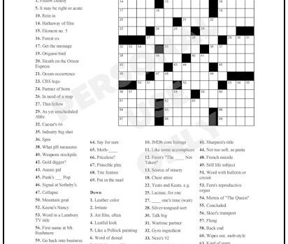 Crossword Puzzle #69 Crossword Puzzle #69