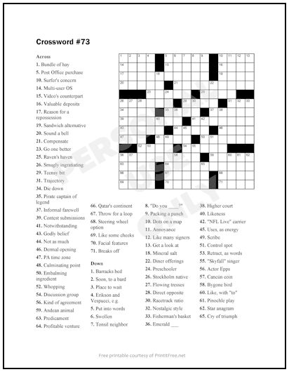 Crossword Puzzle #73