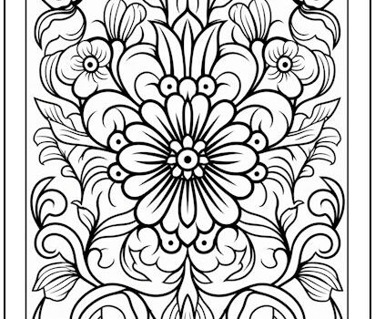 Floral Explosion Coloring Page Floral Explosion Coloring Page