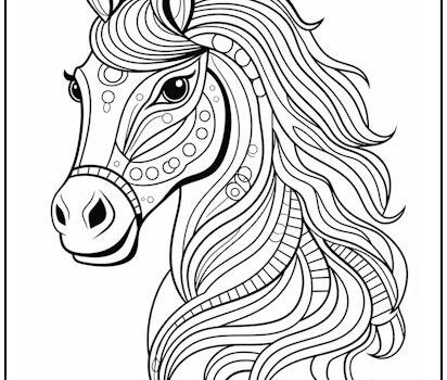 Flowing Mane Horse Coloring Page Flowing Mane Horse Coloring Page