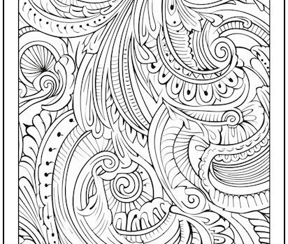 Paisley Feathers Coloring Page