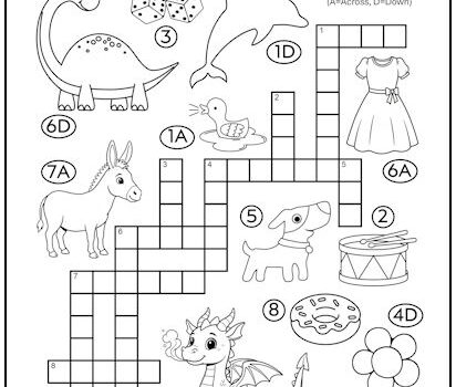 Letter "D" Words Crossword Puzzle for Kids
