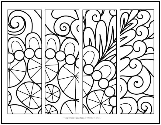 Bold Zentangle Bookmarks to Color