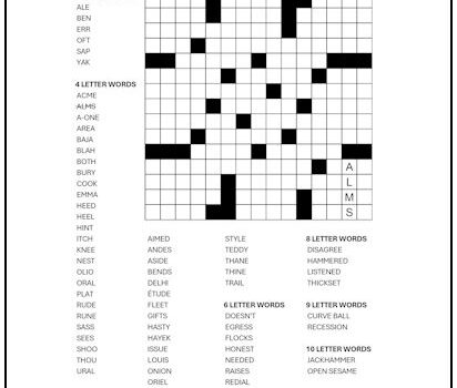 Fill-In Puzzle #15 Fill-In Puzzle #15