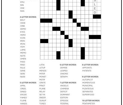 Fill-In Puzzle #16 Fill-In Puzzle #16